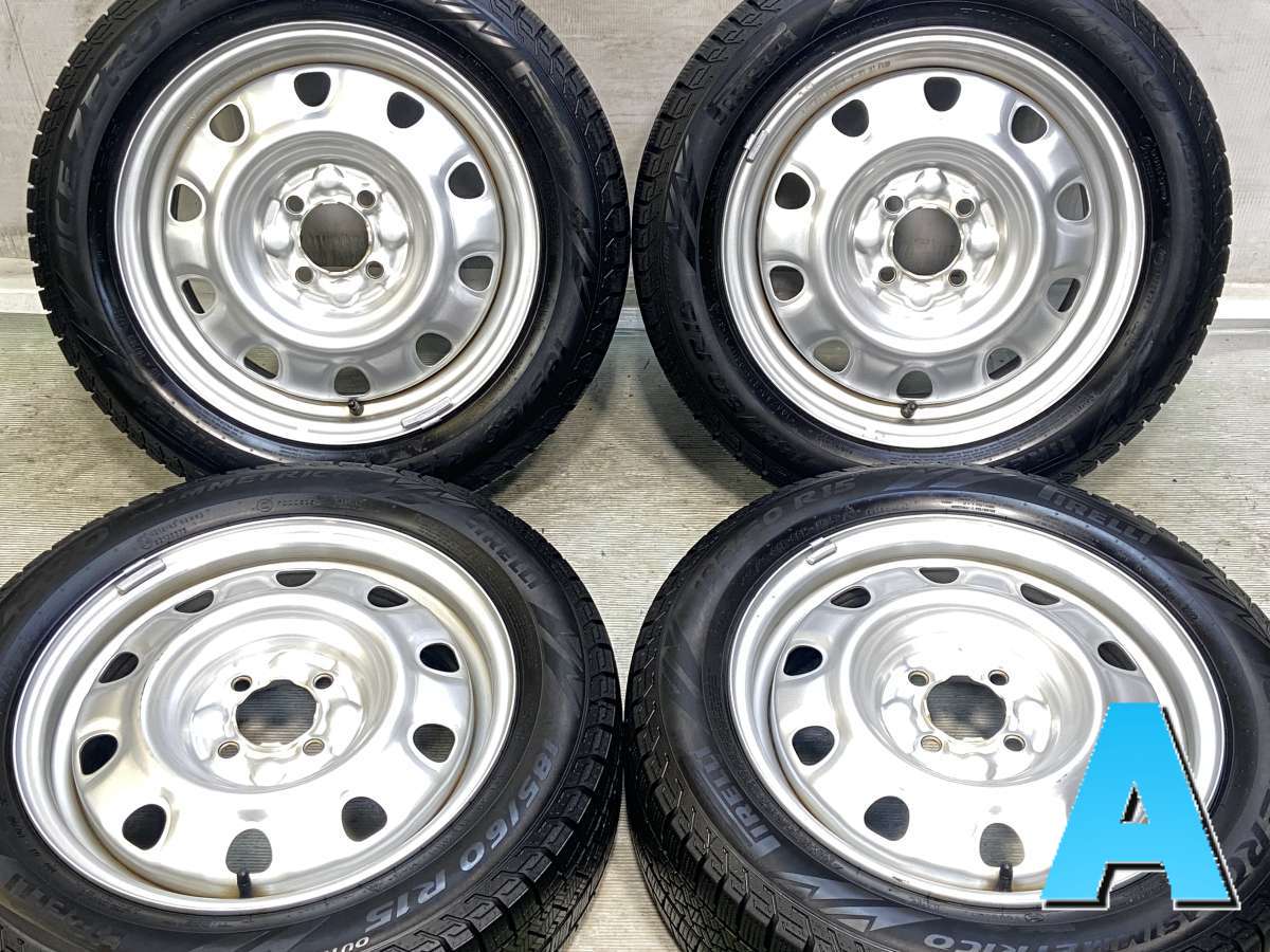 Rakuten - 185/60R15 ピレリ アイスゼロアシンメトリコ 　 TOPY M60 15x5.5 42 100-4穴 中古タイヤ スタッドレスタイヤ ホイールセット 4本セット