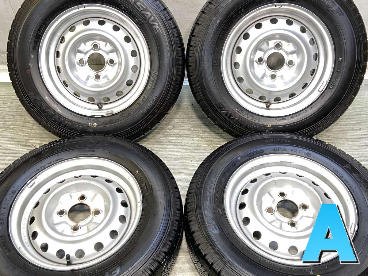165R13 6PR ダンロップ エナセーブ VAN01 日産純正 13x5.0 100-4穴 中古タイヤ サマータイヤ ホイールセット 4本セット