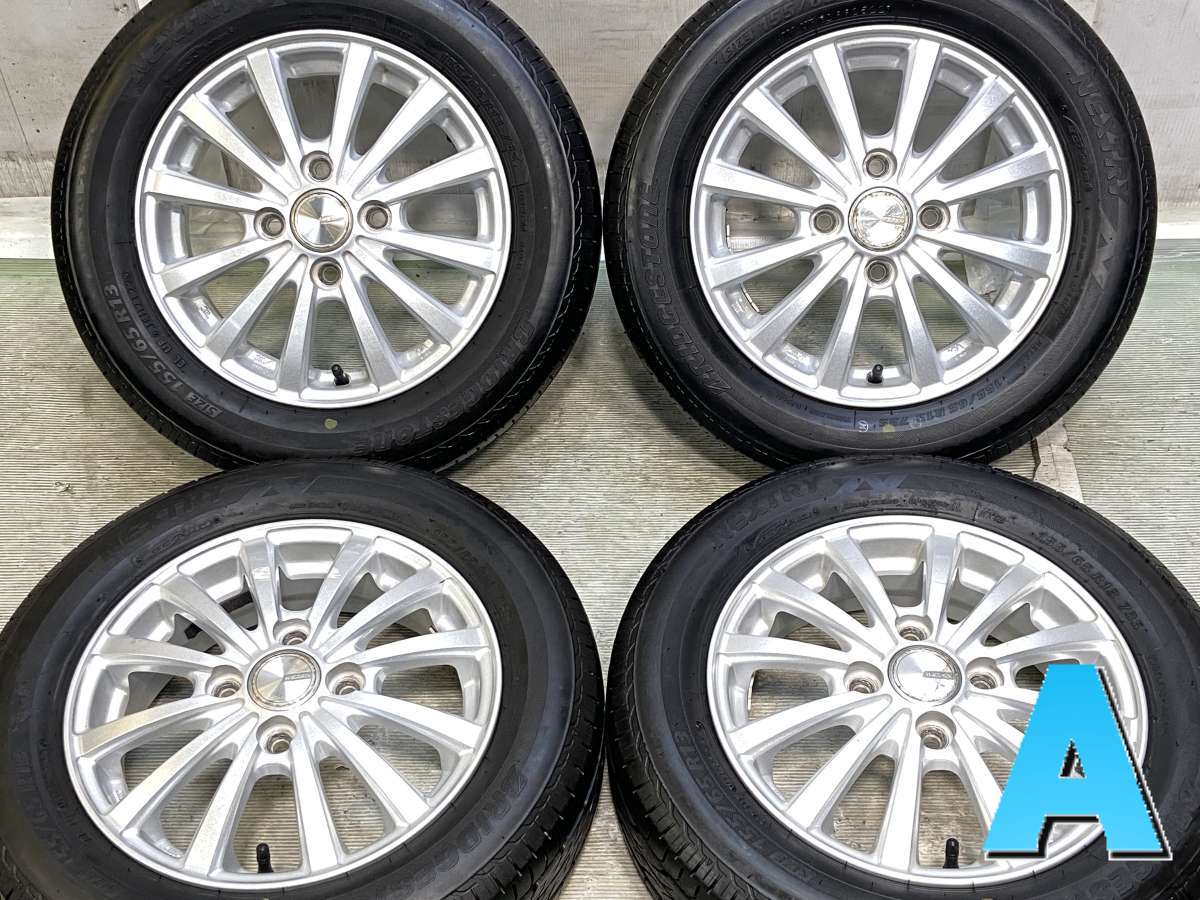 155/65R13 ブリヂストン ネクストリー 　 WEZEN 13x4.0 42 100-4穴 中古タイヤ サマータイヤ ホイールセット 4本セット