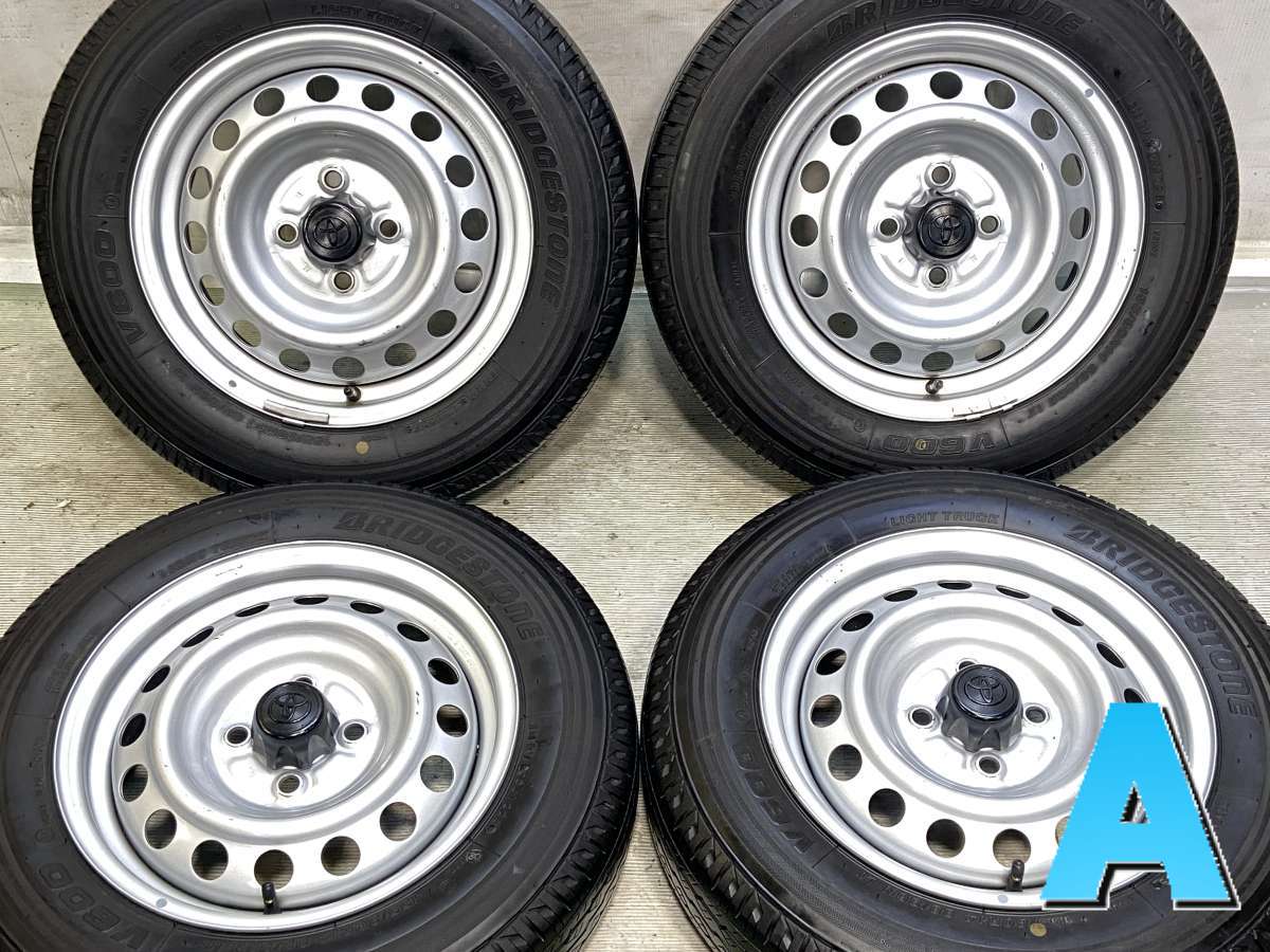 Rakuten - 155/80R14 88/86N LT ブリヂストン V600 トヨタ純正 AL 14x5.0 39 100-4穴 中古タイヤ サマータイヤ ホイールセット 4本セット