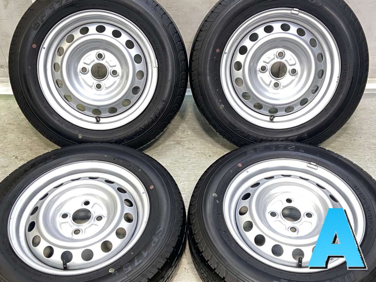 Rakuten - 155/80R14 88/86S LT ダンロップ SP 175L トヨタ純正 AL 14x5.0 39 100-4穴 中古タイヤ サマータイヤ ホイールセット 4本セット