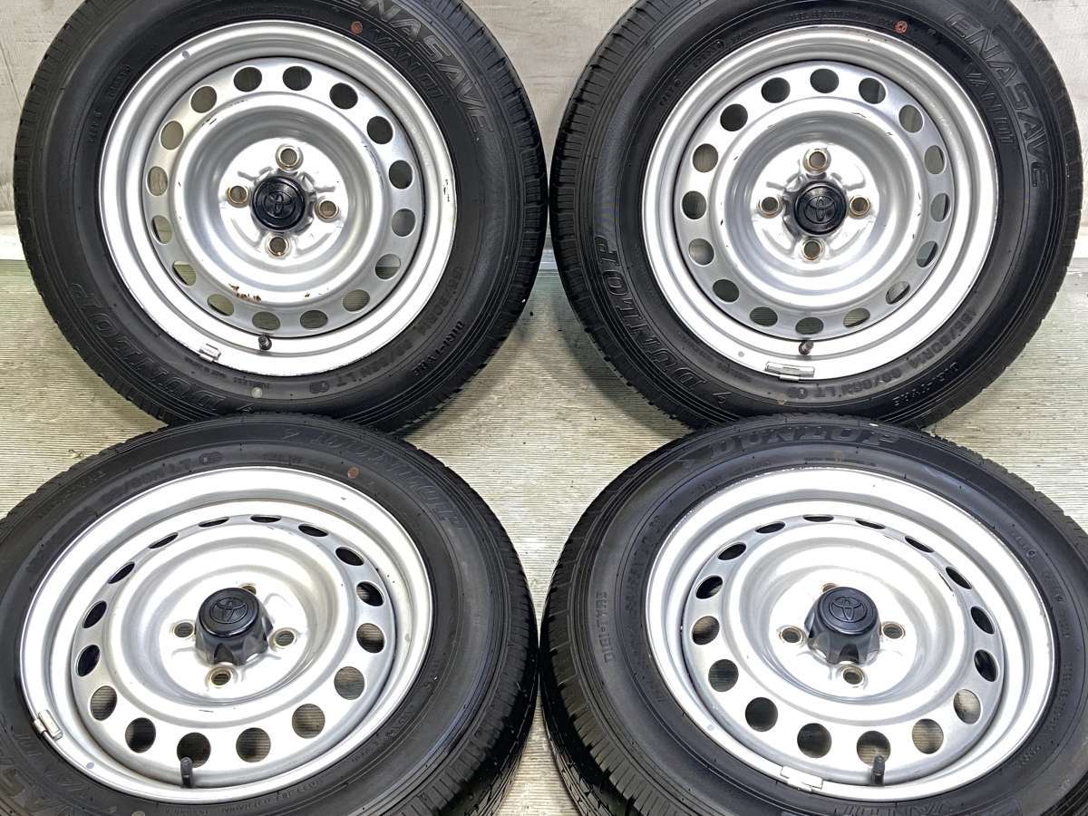 155/80R14 88/86N LT ダンロップ エナセーブ VAN01 トヨタ純正 AL 14x5.0 39 100-4穴 中古タイヤ サマータイヤ ホイールセット 4本セット