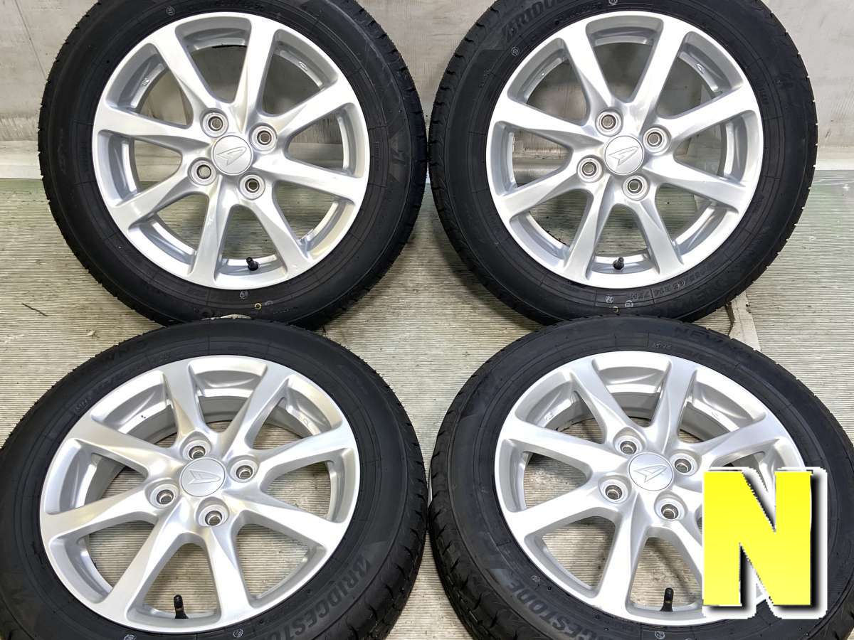 155/65R14 ブリヂストン NEWNO ダイハツ純正 14x4.5 45 100-4穴 中古タイヤ サマータイヤ ホイールセット 4本セット