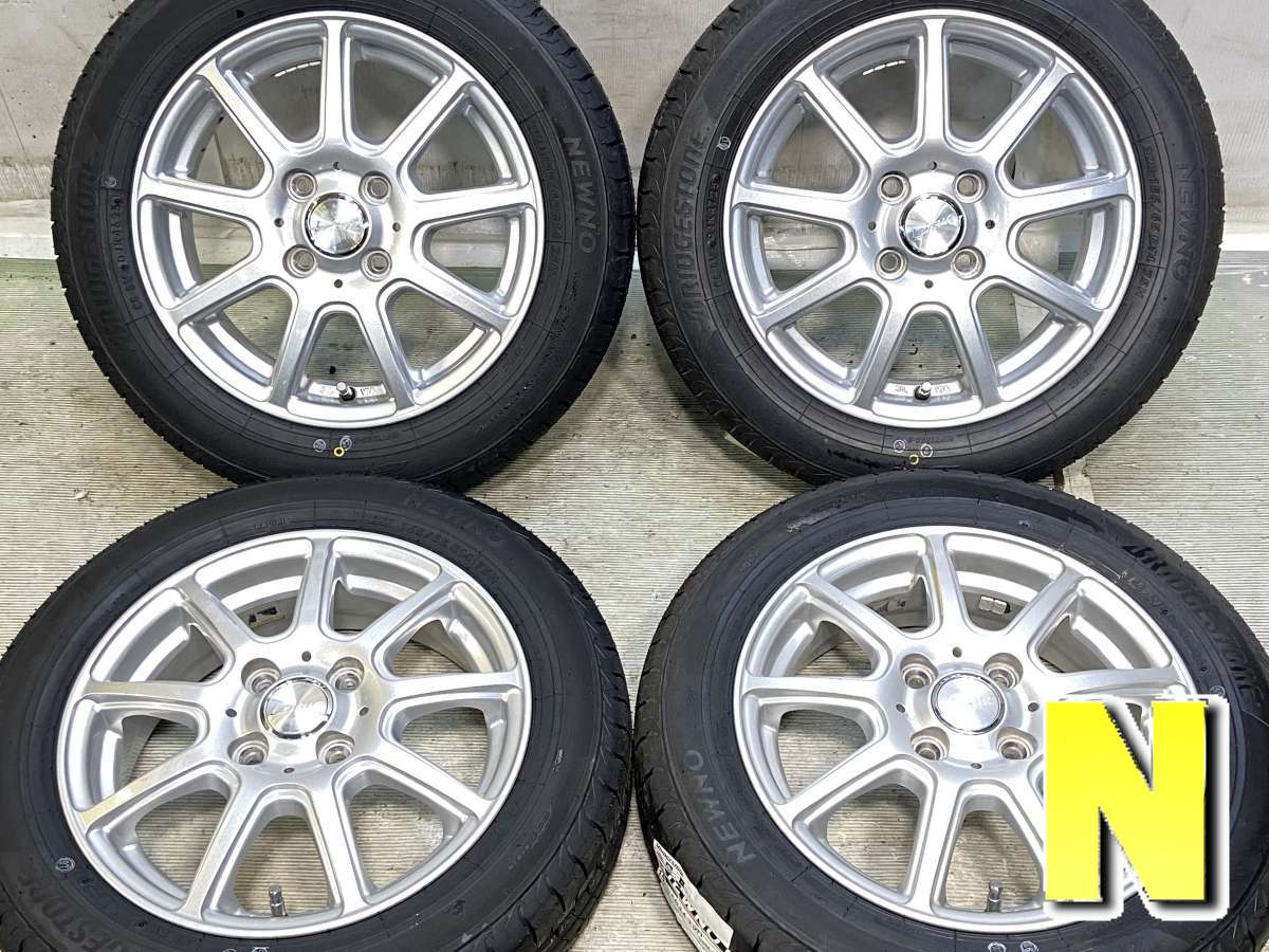 155/65R14 ブリヂストン NEWNO 　 Leitua 14x4.5 45 100-4穴 中古タイヤ サマータイヤ ホイールセット 4本セット