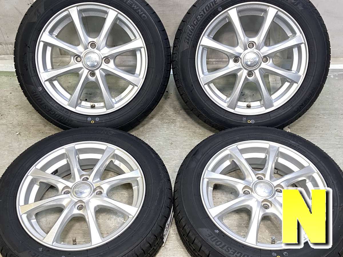 155/65R14 ブリヂストン NEWNO 　 ENERGY　LINE 14x4.5 40 100-4穴 中古タイヤ サマータイヤ ホイールセット 4本セット