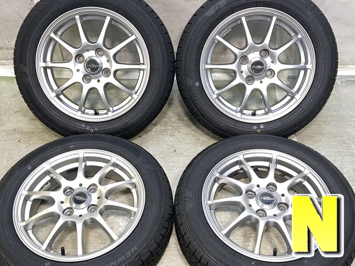 155/65R14 ブリヂストン NEWNO 　 CROSS SPEED 14x4.5 43 100-4穴 中古タイヤ サマータイヤ ホイールセット 4本セット