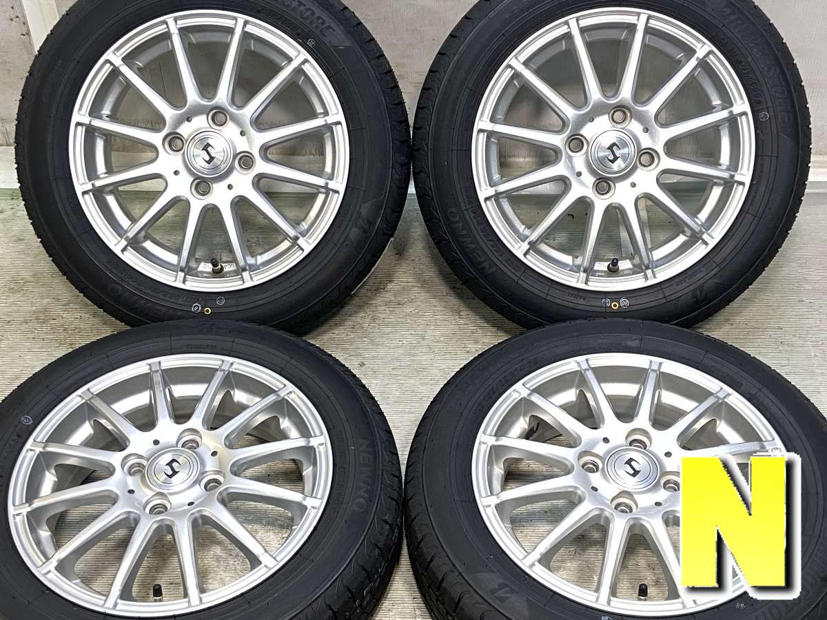 155/65R14 ブリヂストン NEWNO 　 S 14x4.5 45 100-4穴 中古タイヤ サマータイヤ ホイールセット 4本セット