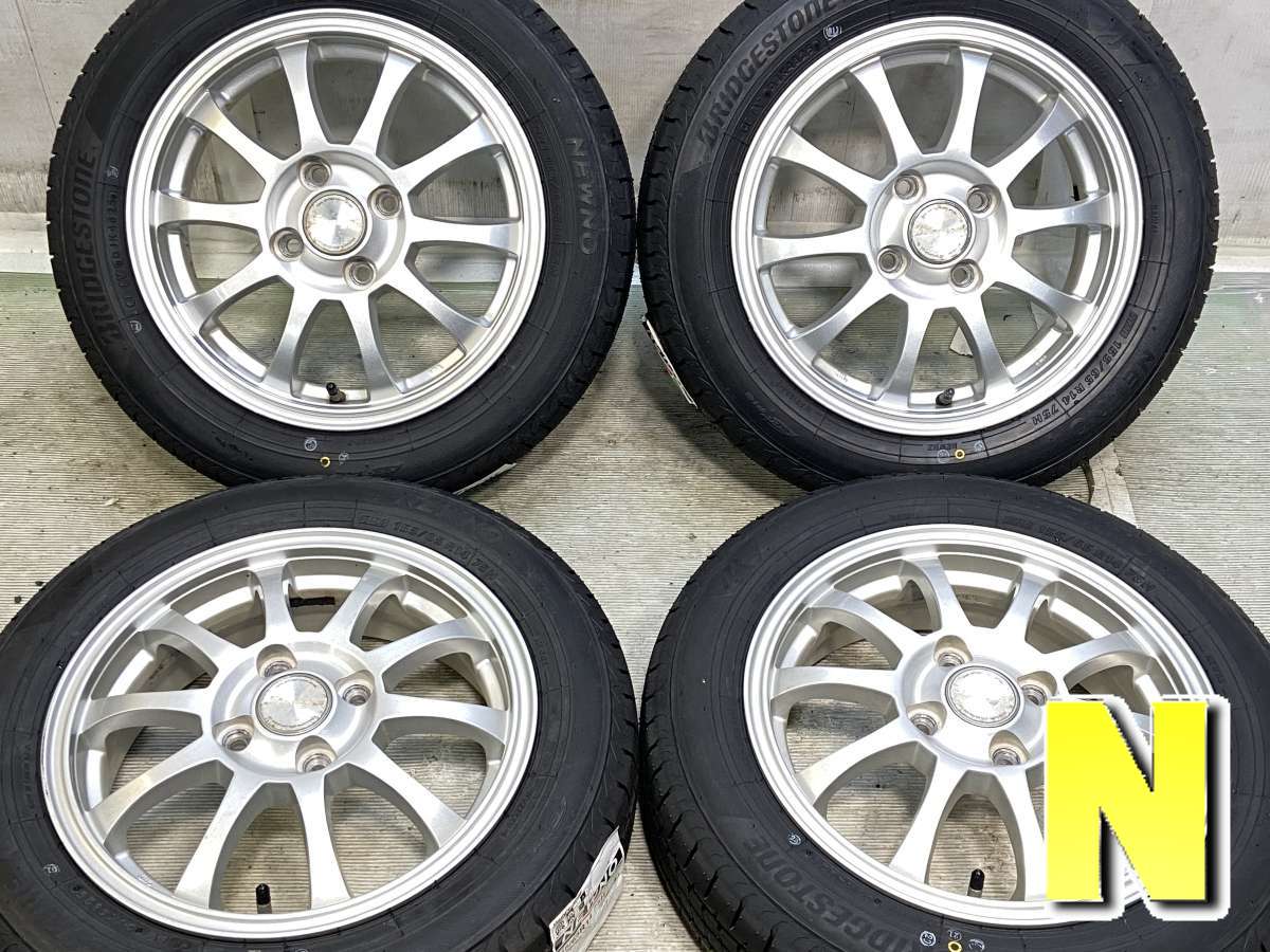 155/65R14 ブリヂストン NEWNO 　 Stranger 14x4.5 44 100-4穴 中古タイヤ サマータイヤ ホイールセット 4本セット