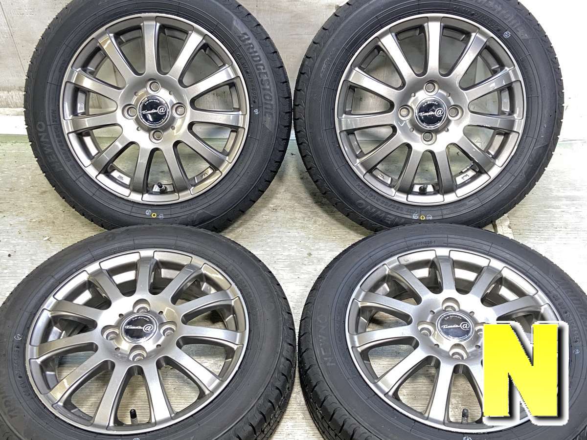 155/65R14 ブリヂストン NEWNO 　 La-STRADA 14x4.5 45 100-4穴 中古タイヤ サマータイヤ ホイールセット 4本セット