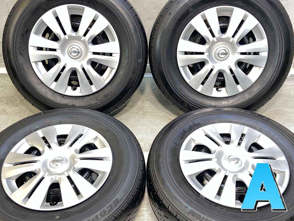 195/80R15 107/105N LT ブリヂストン エコピア RD613 日産純正 15x5.5 139.7-6穴 中古タイヤ サマータイヤ ホイールセット 4本セット