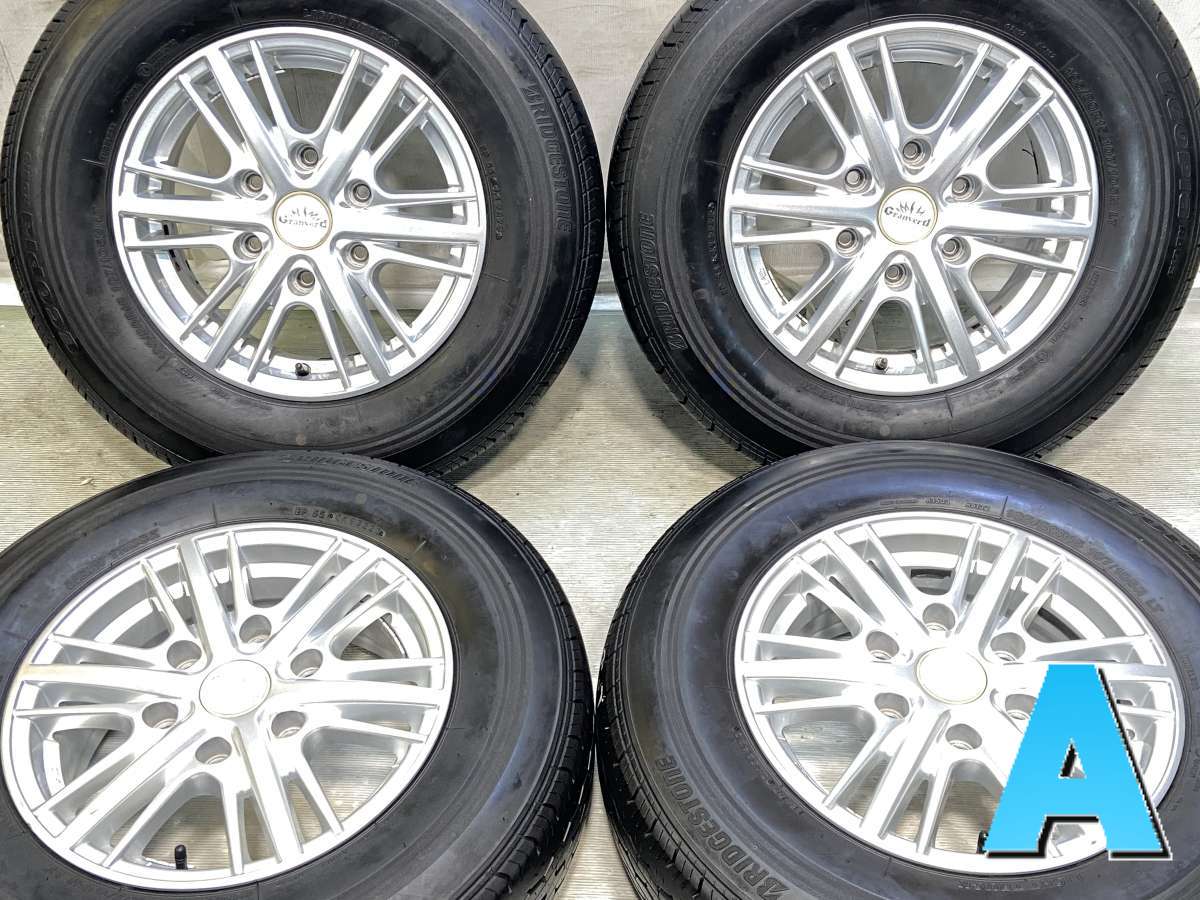 195/80R15 107/105N LT ブリヂストン エコピア RD613 GRANVERD 15x6.0 35 139.7-6穴 中古タイヤ サマータイヤ ホイールセット 4本セット