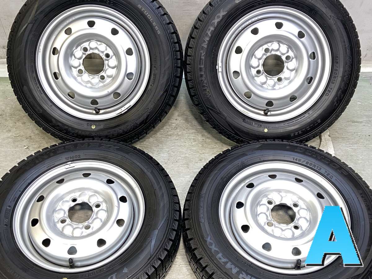 145/80R13 ダンロップ ウィンターマックス WM02 　 TOPY M52 13x4.0 100-4穴 中古タイヤ スタッドレスタイヤ ホイールセット 4本セット