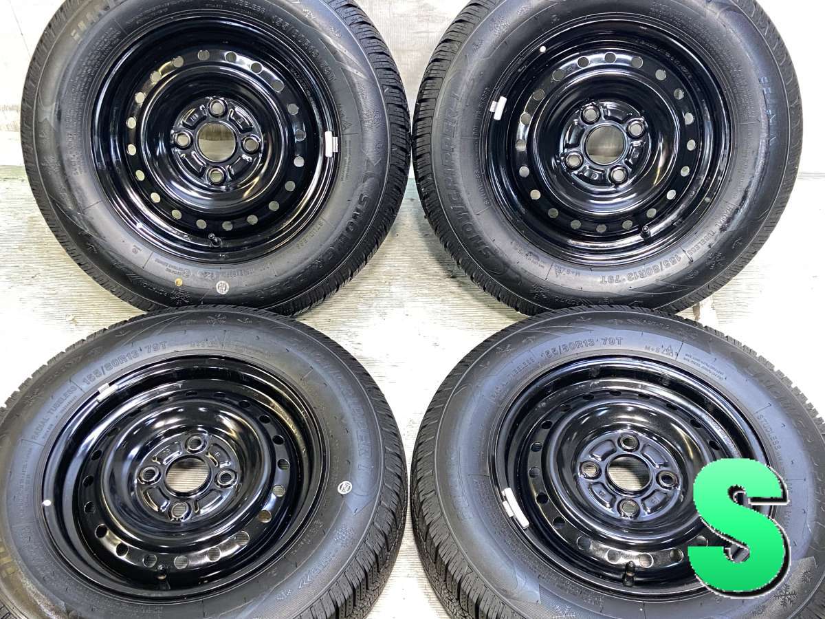155/80R13 　 iLINK SNOWGRIPPER I トヨタ純正 DB 13x4.5 100-4穴 中古タイヤ スタッドレスタイヤ ホイールセット 4本セット