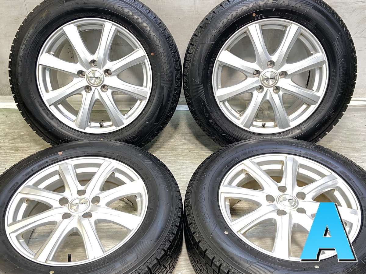 225/65R17 グッドイヤー アイスナビ SUV 　 MACBES　MB8 17x7.0 48 114.3-5穴 中古タイヤ スタッドレスタイヤ ホイールセット 4本セット