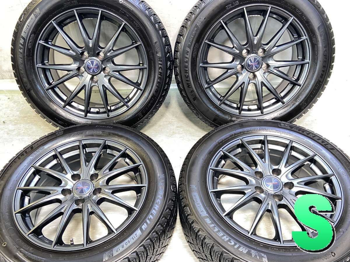 215/60R17 ミシュラン X-ICE SNOW 　 VELVA SPORTZ 17x7.0 39 114.3-5穴 中古タイヤ スタッドレスタイヤ ホイールセット 4本セット