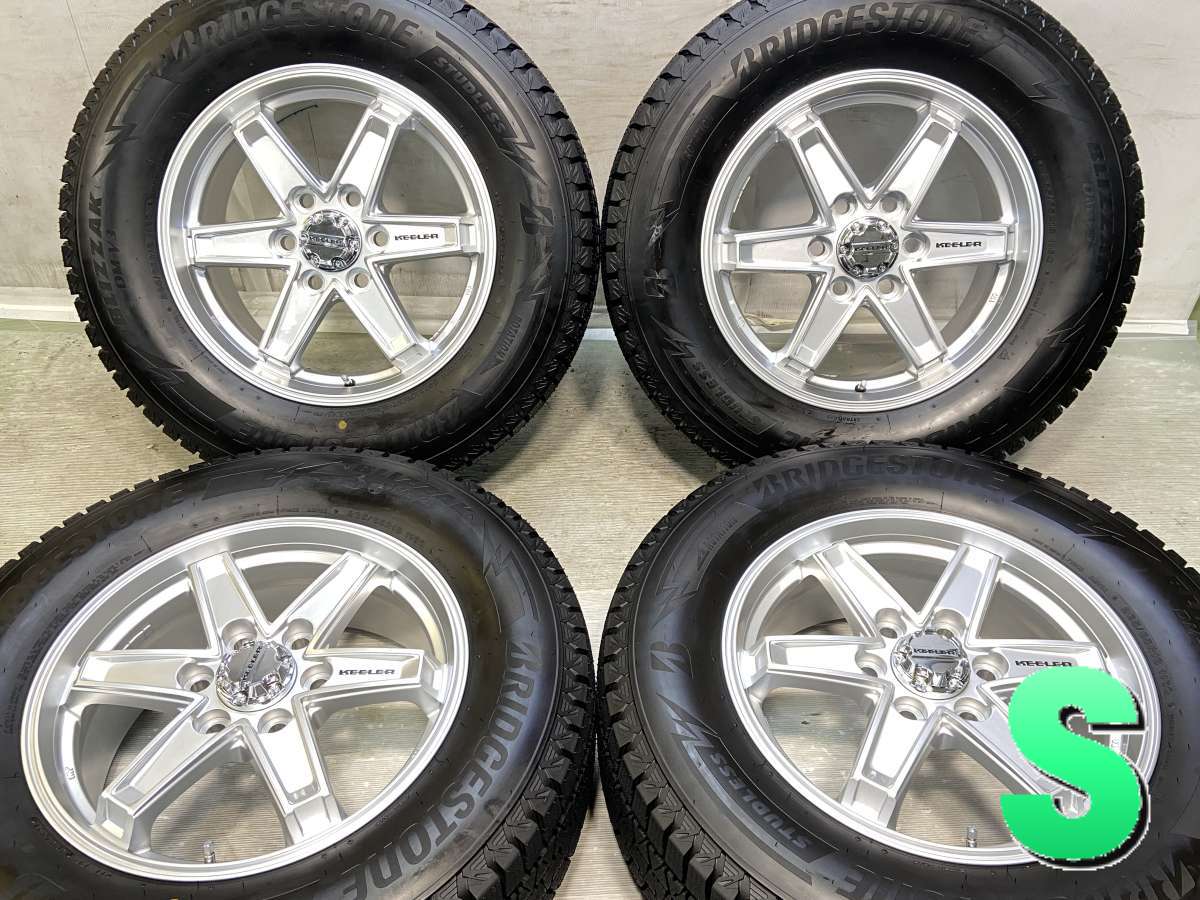 265/65R18 ブリヂストン ブリザックDM-V3 KEELER 18x7.5 55 139.7-6穴 中古タイヤ スタッドレスタイヤ ホイールセット 4本セット