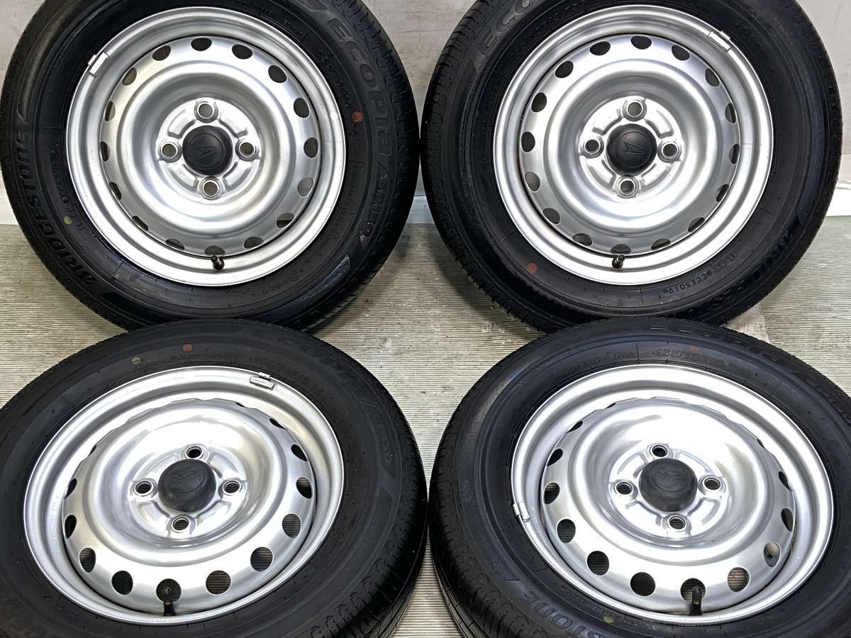 155/70R13 ブリヂストン エコピア EP150 ダイハツ純正 13x4.0 100-4穴 中古タイヤ サマータイヤ ホイールセット 4本セット