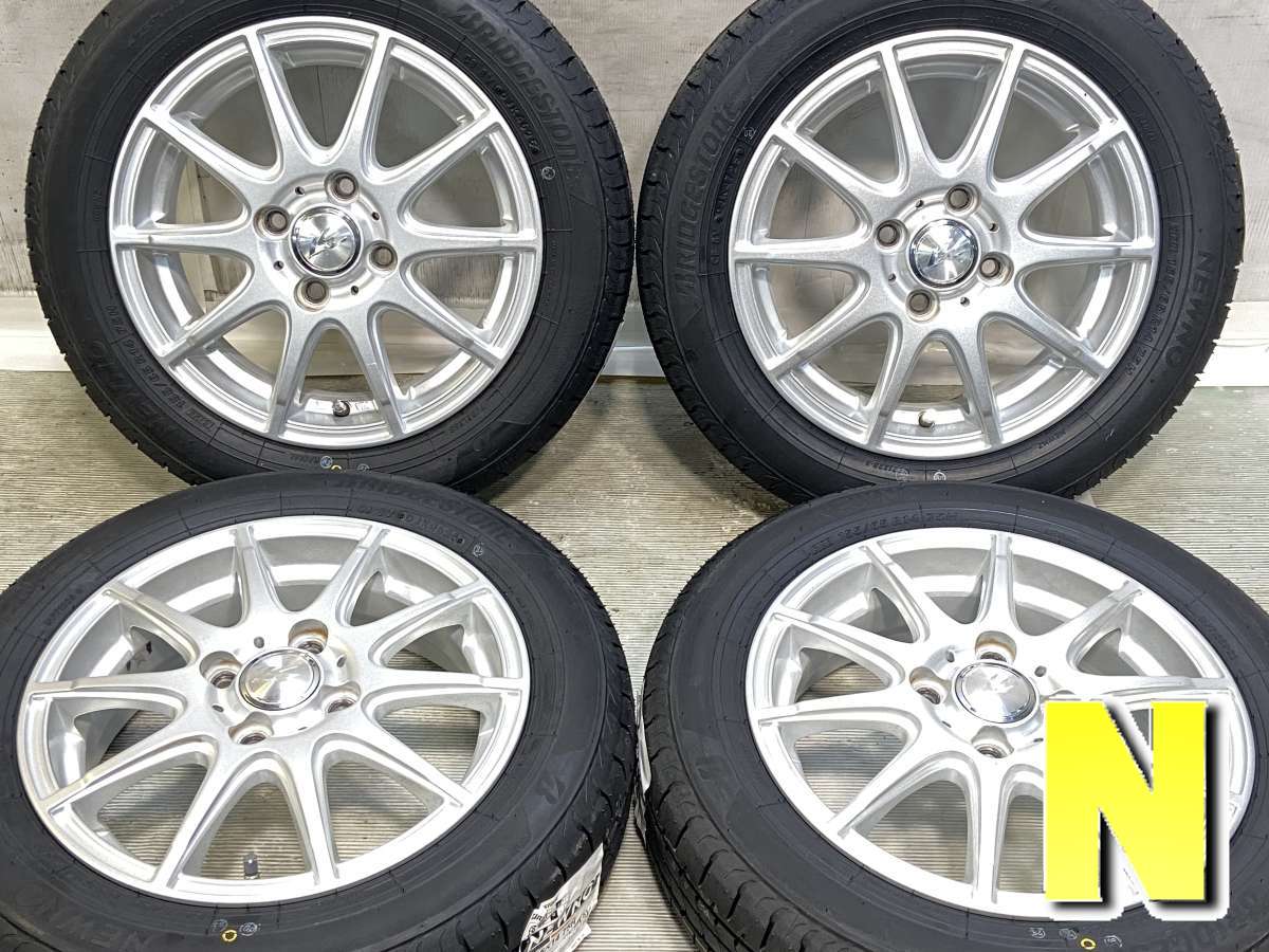 155/65R14 ブリヂストン NEWNO 　 KRAIT2 14x4.5 45 100-4穴 中古タイヤ サマータイヤ ホイールセット 4本セット