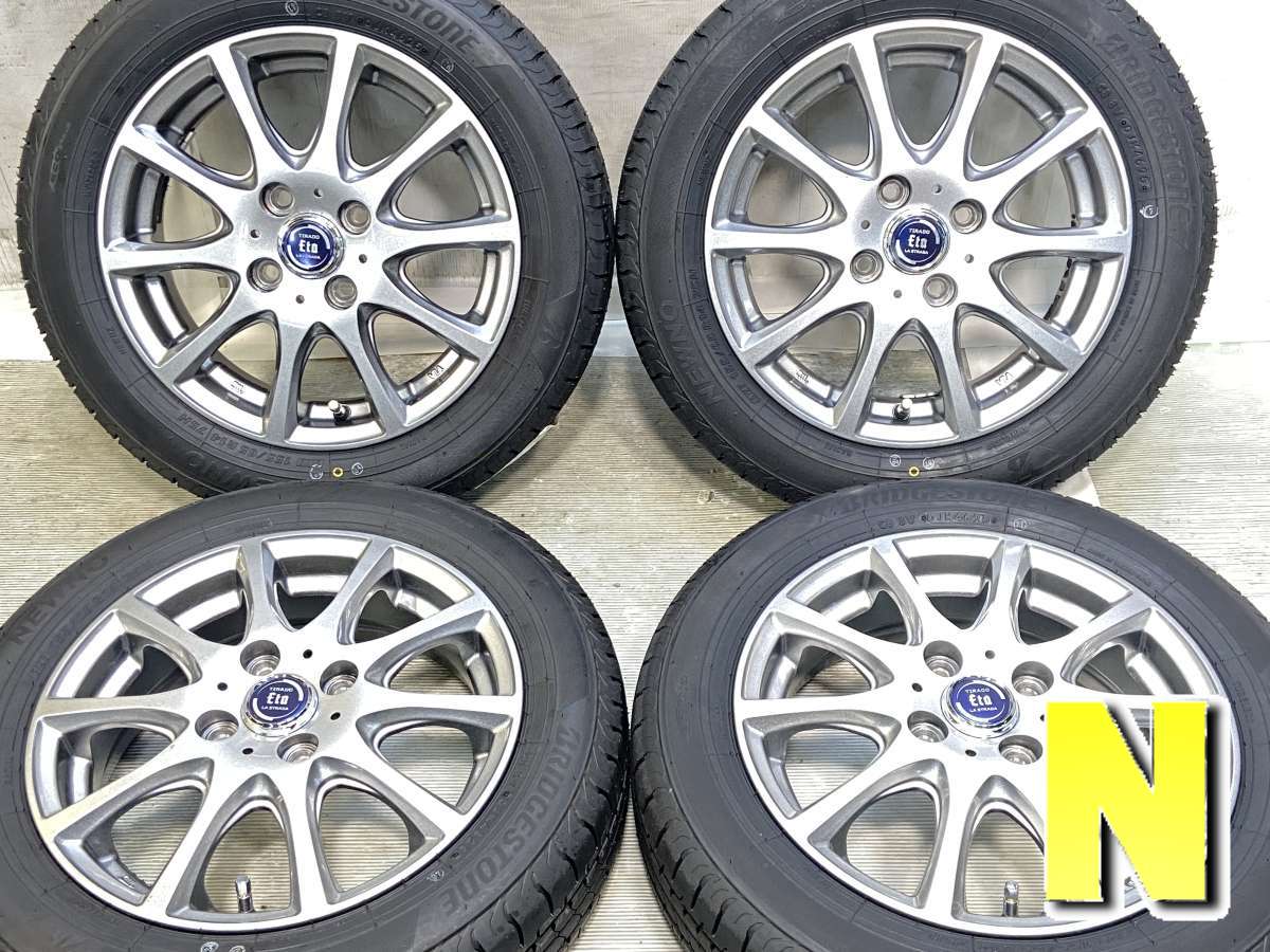 155/65R14 ブリヂストン NEWNO 　 TIRADO Eta 14x4.5 45 100-4穴 中古タイヤ サマータイヤ ホイールセット 4本セット