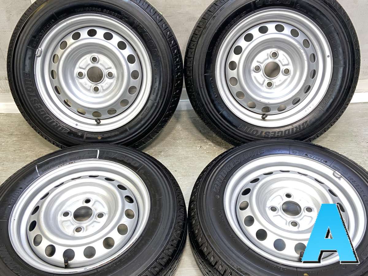 155/80R14 88/86N LT ブリヂストン V600 トヨタ純正 AL 14x5.0 100-4穴 中古タイヤ サマータイヤ ホイールセット 4本セット