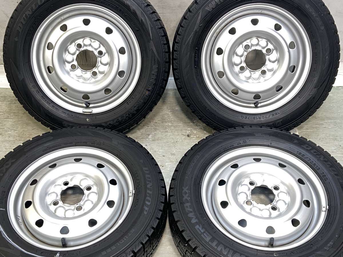 155/70R13 ダンロップ ウィンターマックス WM02 　 M52 13x4.0 45 100-4穴 中古タイヤ スタッドレスタイヤ ホイールセット 4本セット