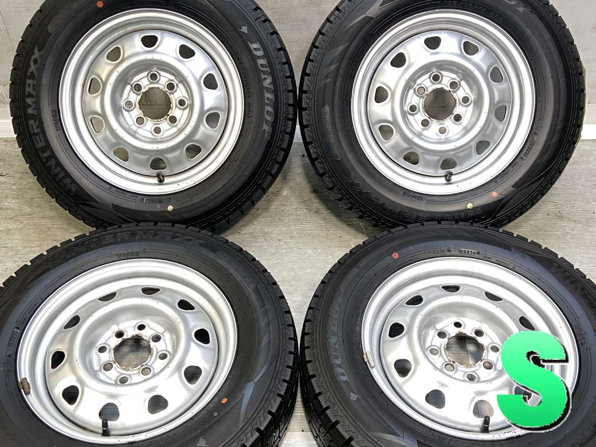 185/70R14 ダンロップ ウィンターマックス WM02 　 TOPY V8 14x5.5 38.5 100/114.3-4穴 中古タイヤ スタッドレスタイヤ ホイールセット 4本セット