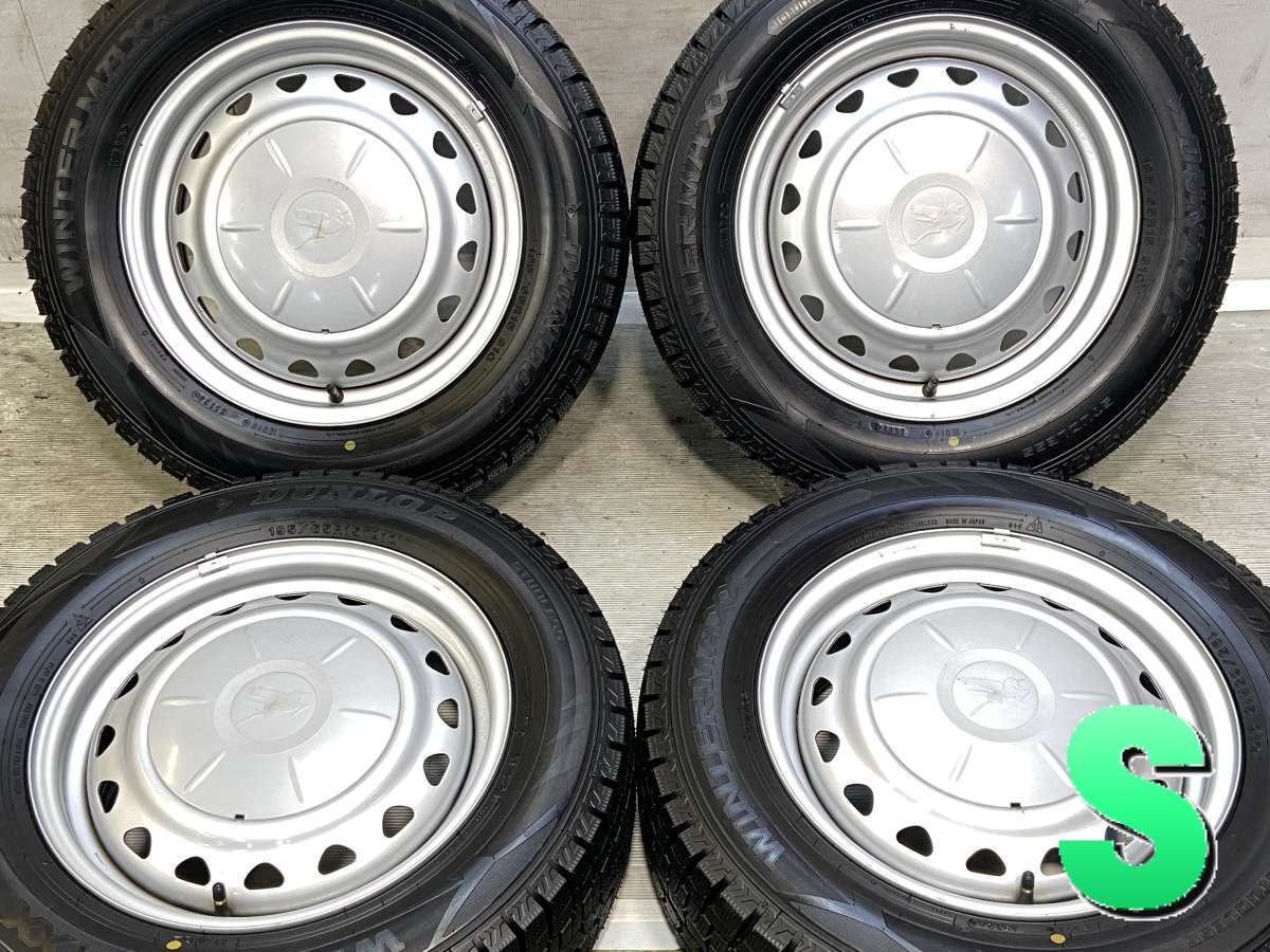 195/65R15 ダンロップ ウィンターマックス WM02 　 キャロウィン　AP 15x6.0 45 100/114.3-5穴 中古タイヤ スタッドレスタイヤ ホイールセット 4本セット