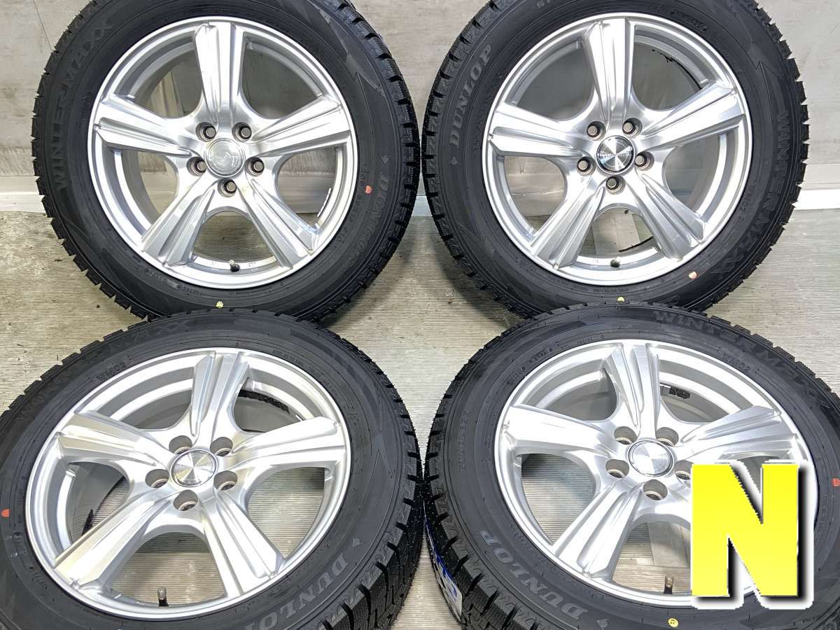 205/55R16 ダンロップ ウィンターマックス WM02 　 VIOLENTO 16x6.5 47 100-5穴 中古タイヤ スタッドレスタイヤ ホイールセット 4本セット