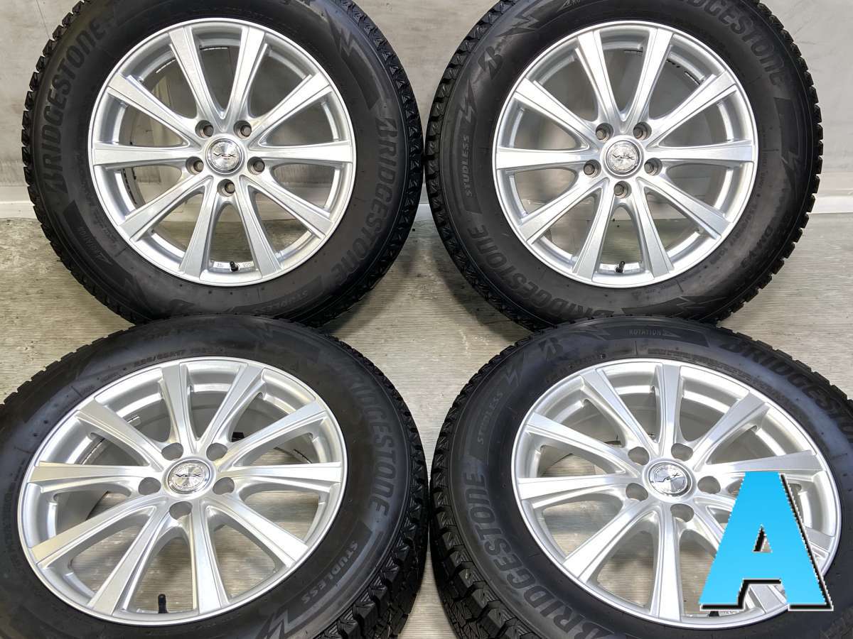 225/65R17 ブリヂストン ブリザック DM-V3 　 VEX 17x7.0 38 114.3-5穴 中古タイヤ スタッドレスタイヤ ホイールセット 4本セット