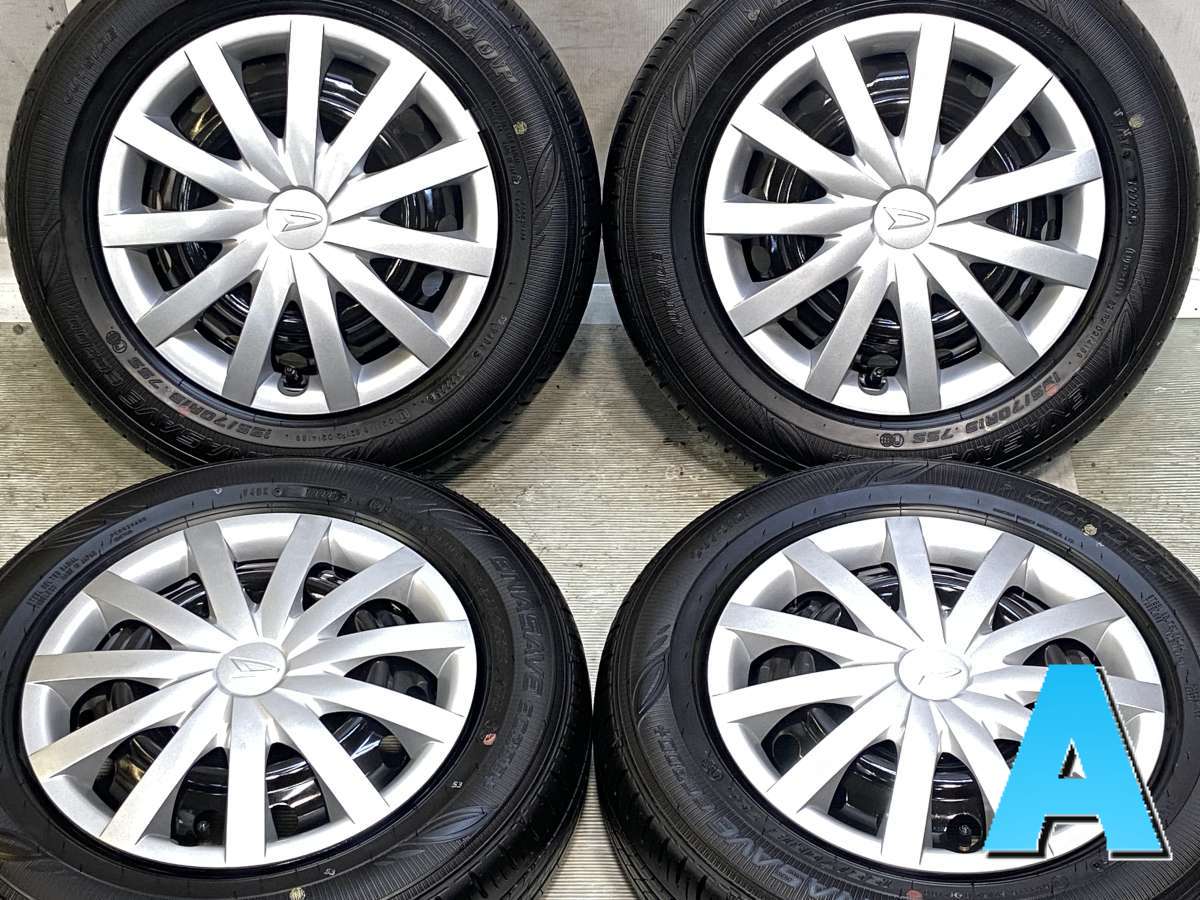 155/70R13 ダンロップ エナセーブ EC300+ ダイハツ純正 13x4.0 100-4穴 中古タイヤ サマータイヤ ホイールセット 4本セット