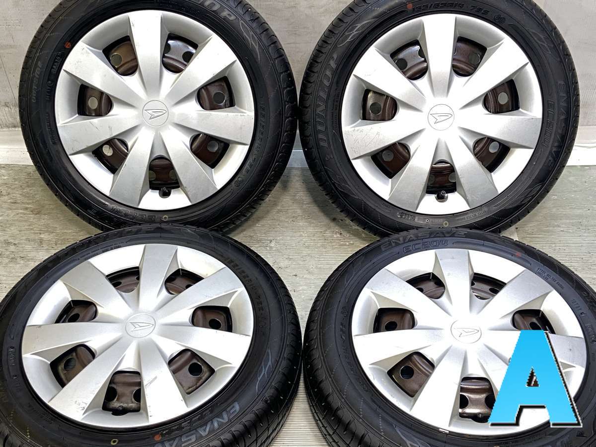 155/65R14 ダンロップ エナセーブ EC204 ダイハツ純正 14x4.5 100-4穴 中古タイヤ サマータイヤ ホイールセット 4本セット