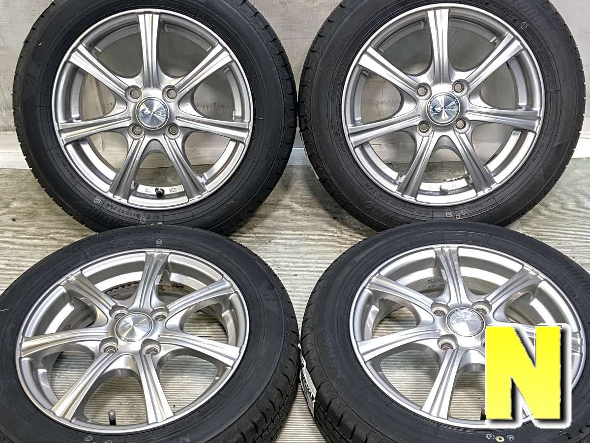 155/65R14 ブリヂストン NEWNO 　 KAINOS 14x4.5 45 100-4穴 中古タイヤ サマータイヤ ホイールセット 4本セット
