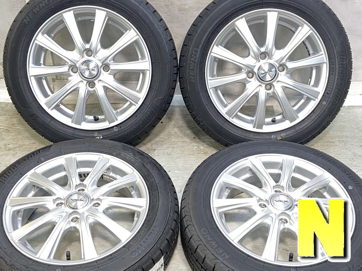 155/65R14 ブリヂストン NEWNO 　 V.E.X 14x4.5 45 100-4穴 中古タイヤ サマータイヤ ホイールセット 4本セット