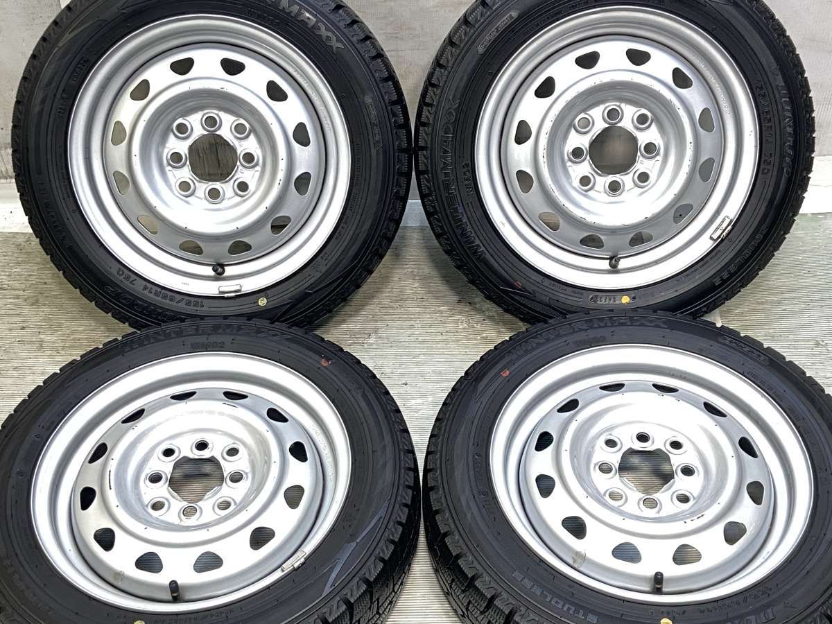 155/65R14 ダンロップ ウィンターマックス WM02 　 キャロウィン　MN 14x4.5 45 100/114.3-4穴 中古タイヤ スタッドレスタイヤ ホイールセット 4本セット