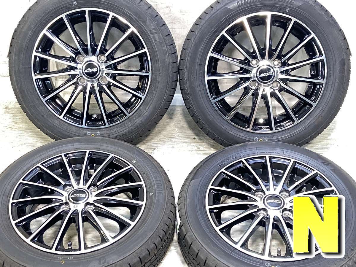 155/65R14 ブリヂストン NEWNO 　 RACING FORCE 14x4.5 45 100-4穴 中古タイヤ サマータイヤ ホイールセット 4本セット