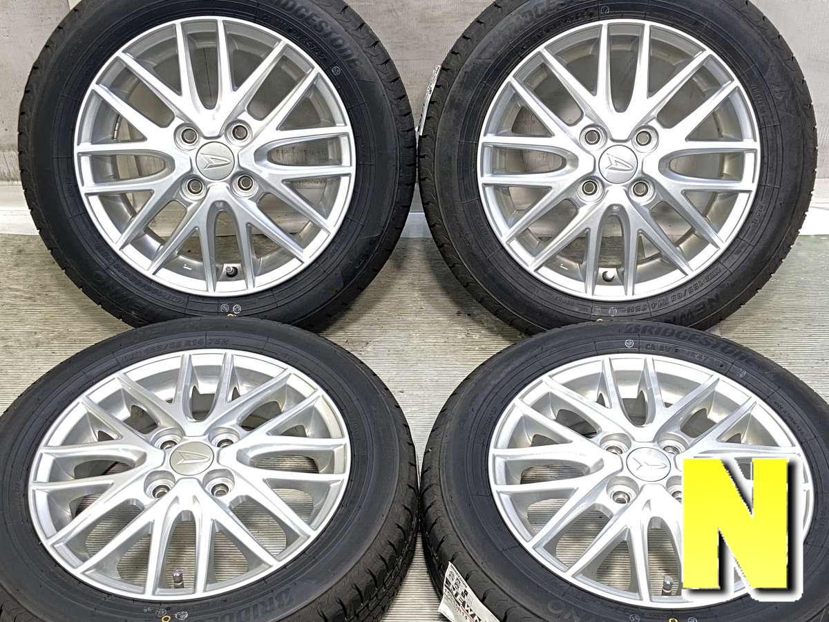 155/65R14 ブリヂストン NEWNO ダイハツ純正 14x4.5 45 100-4穴 中古タイヤ サマータイヤ ホイールセット 4本セット