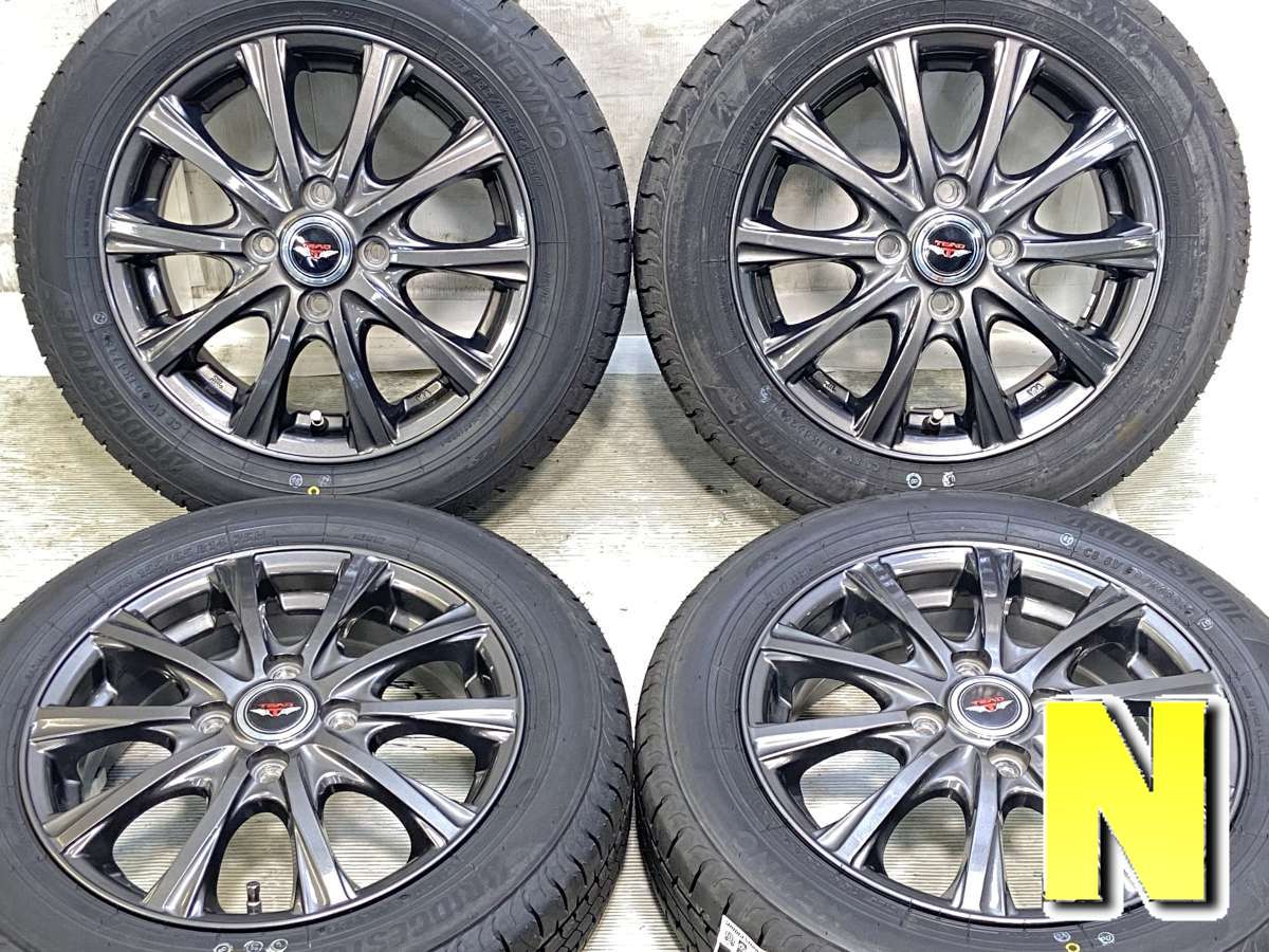 155/65R14 ブリヂストン NEWNO 　 TEAD 14x4.5 45 100-4穴 中古タイヤ サマータイヤ ホイールセット 4本セット