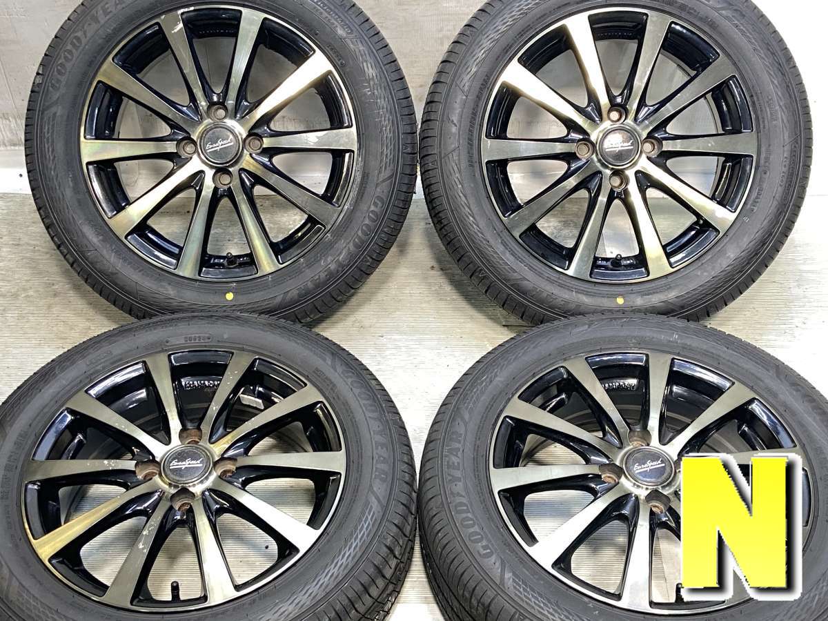 樂天商城 - 185/60R15 グッドイヤー エフィシェントグリップ エコ EG02 　 ユーロスピード 15x5.5 45 100-4穴 中古タイヤ サマータイヤ ホイールセット 4本セット