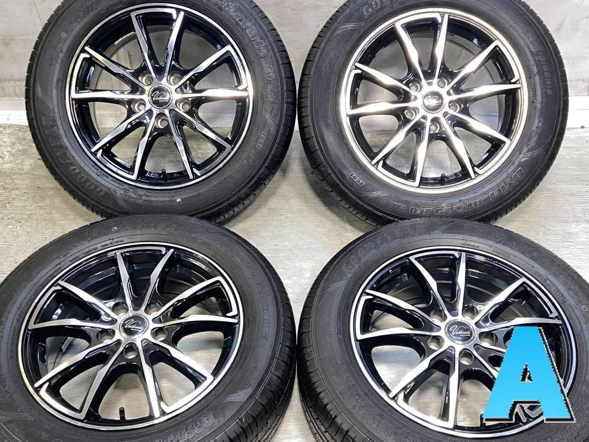 215/60R16 グッドイヤー エフィシェント グリップ ECOハイブリッド EG01 　 Verthandi 16x6.5 38 114.3-5穴 中古タイヤ サマータイヤ ホイールセット 4本セット