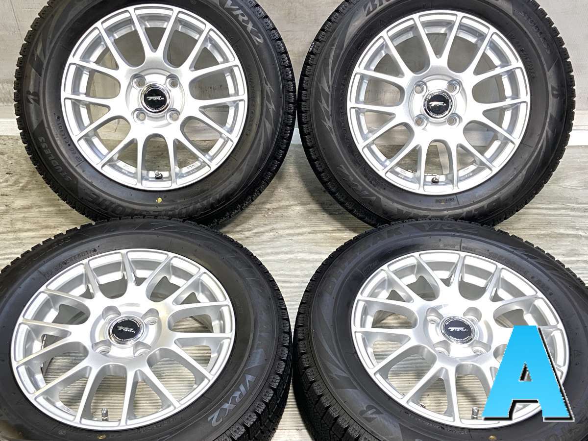 185/65R14 ブリヂストン ブリザック VRX2 　 TOPRUN 14x5.5 39 100-4穴 中古タイヤ スタッドレスタイヤ ホイールセット 4本セット