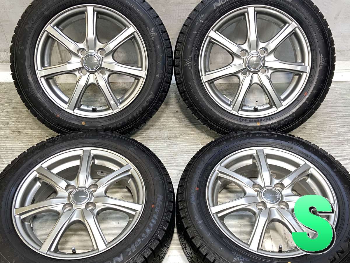 175/65R15 オートバックス ノーストレック N5 　 MILLOUS 15x5.5 42 100-4穴 中古タイヤ スタッドレスタイヤ ホイールセット 4本セット