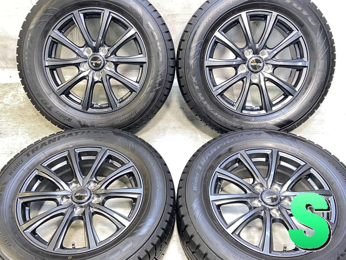 225/65R17 トーヨータイヤ ウィンタートランパスTX 　 ELYSIA 17x6.5 39 120-5穴 中古タイヤ スタッドレスタイヤ ホイールセット 4本セット