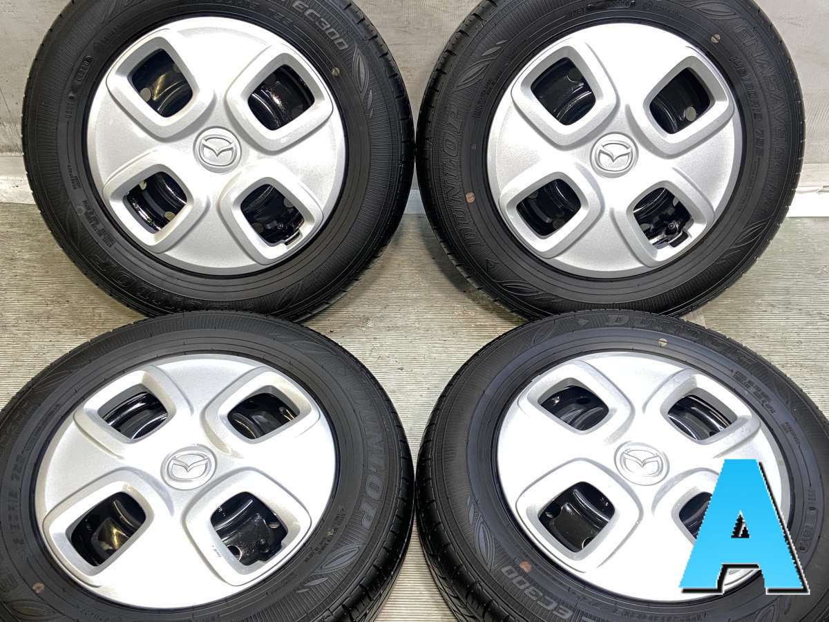 145/80R13 ダンロップ エナセーブ EC300 マツダ純正 13x4.0 100-4穴 中古タイヤ サマータイヤ ホイールセット 4本セット