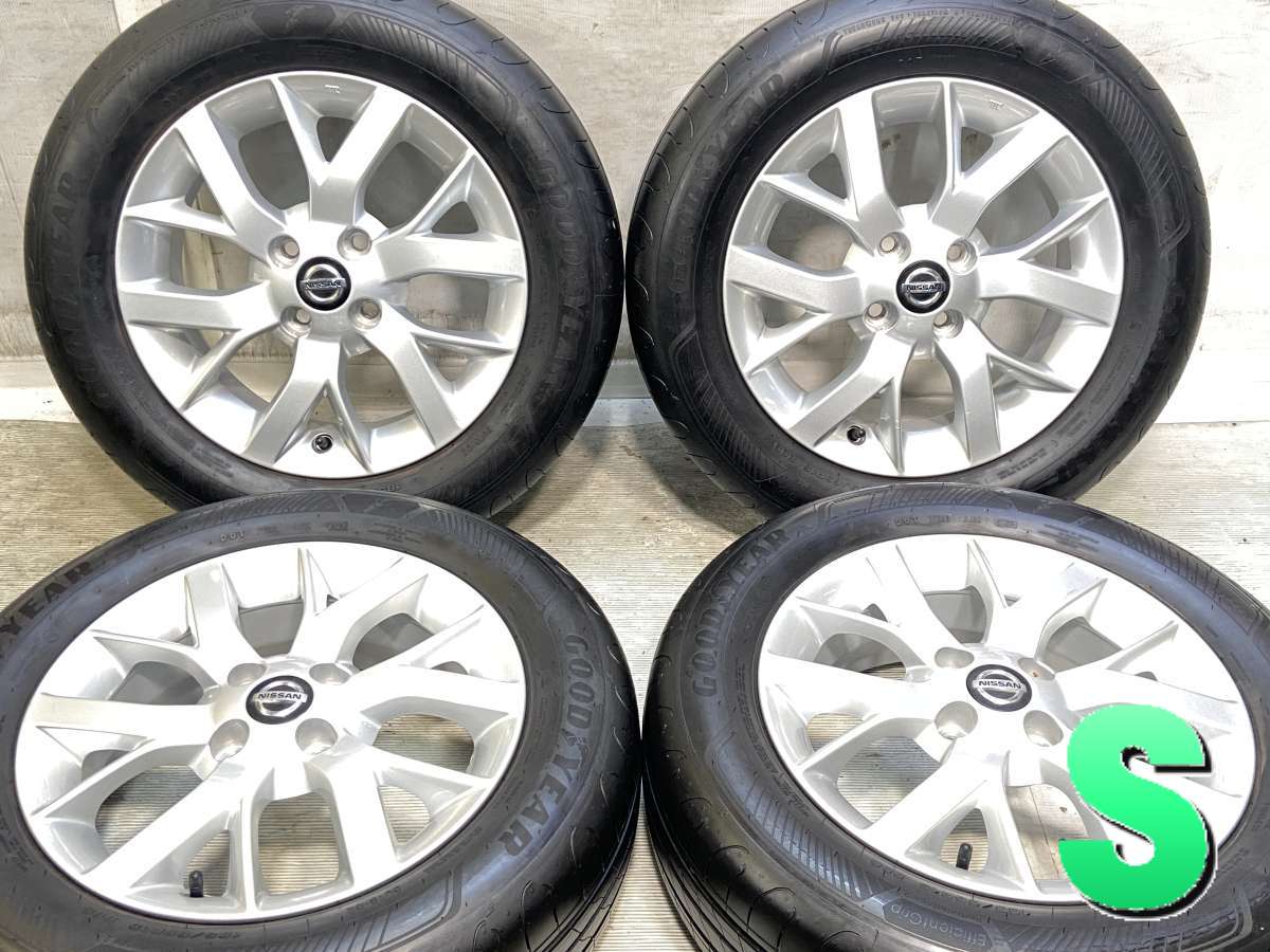 185/65R15 グッドイヤー エフィシエント グリップ パフォーマンス2 日産純正 15x5.5 40 100-4穴 中古タイヤ サマータイヤ ホイールセット 4本セット