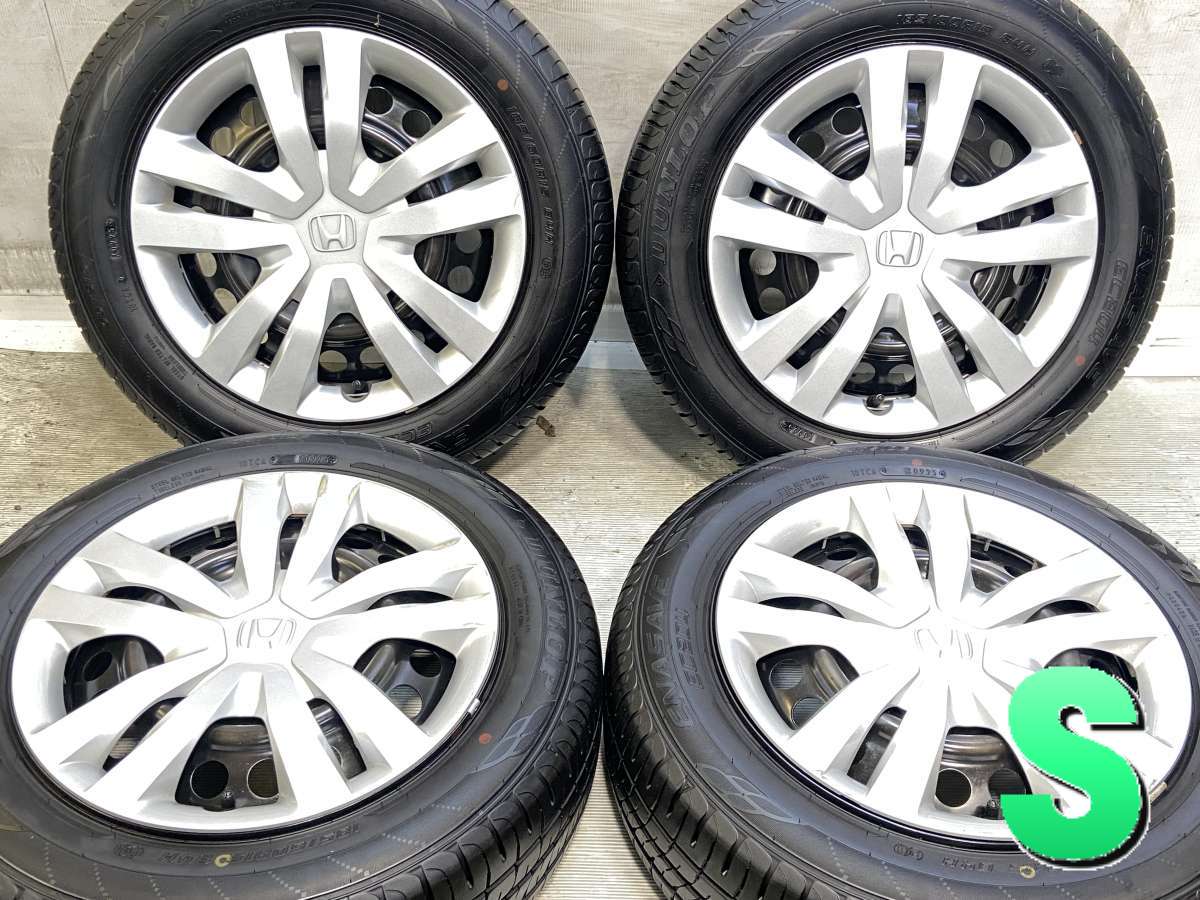 185/60R15 ダンロップ エナセーブ EC204 ホンダ純正 15x6.0 100-4穴 中古タイヤ サマータイヤ ホイールセット 4本セット