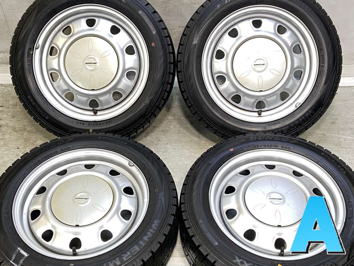 185/60R15 ダンロップ ウィンターマックス WM02 　 TOPY V10 15x6.0 45 100/114.3-4穴 中古タイヤ スタッドレスタイヤ ホイールセット 4本セット