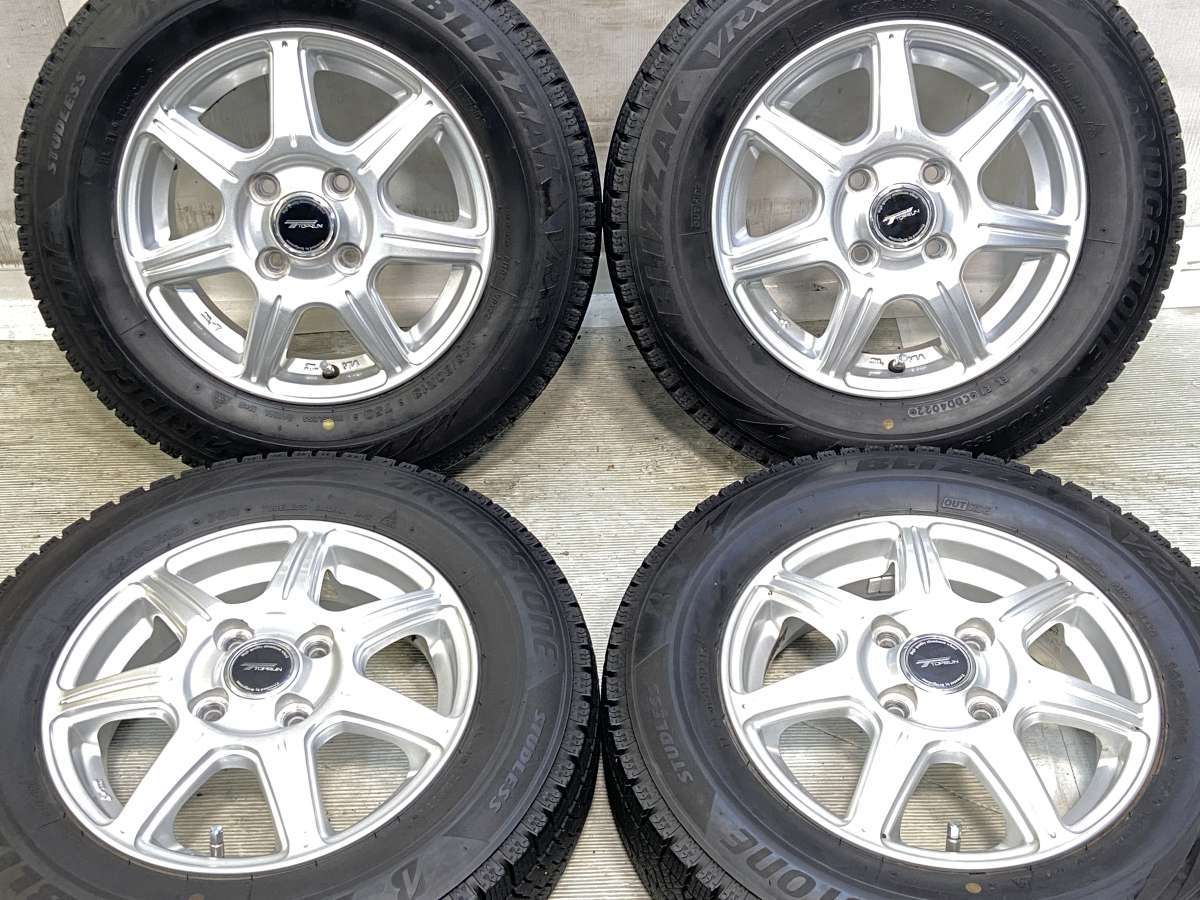 145/80R13 ブリヂストン ブリザック VRX2 　 TOPRUN 13x4.0 45 100-4穴 中古タイヤ スタッドレスタイヤ ホイールセット 4本セット