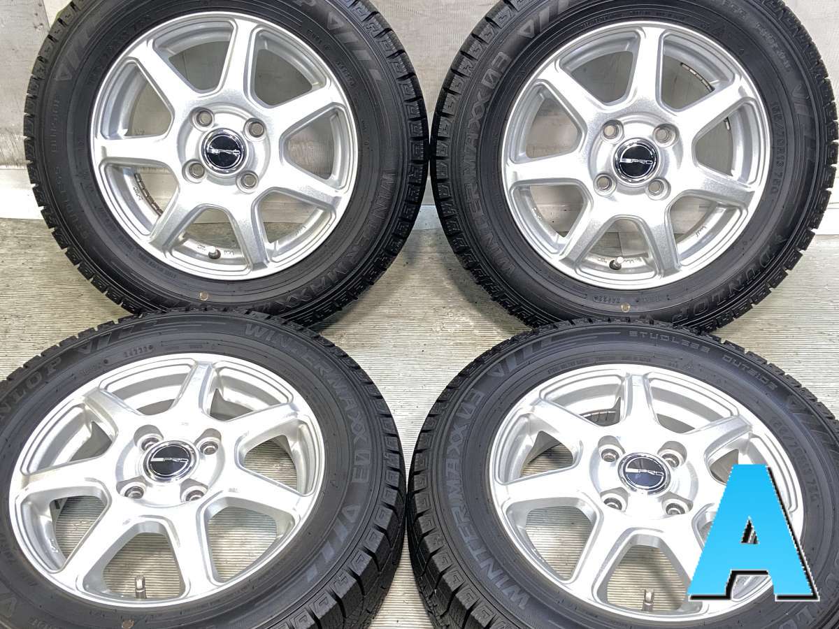 155/70R13 ダンロップ ウィンターマックス 03 　 PRD 13x4.0 45 100-4穴 中古タイヤ スタッドレスタイヤ ホイールセット 4本セット