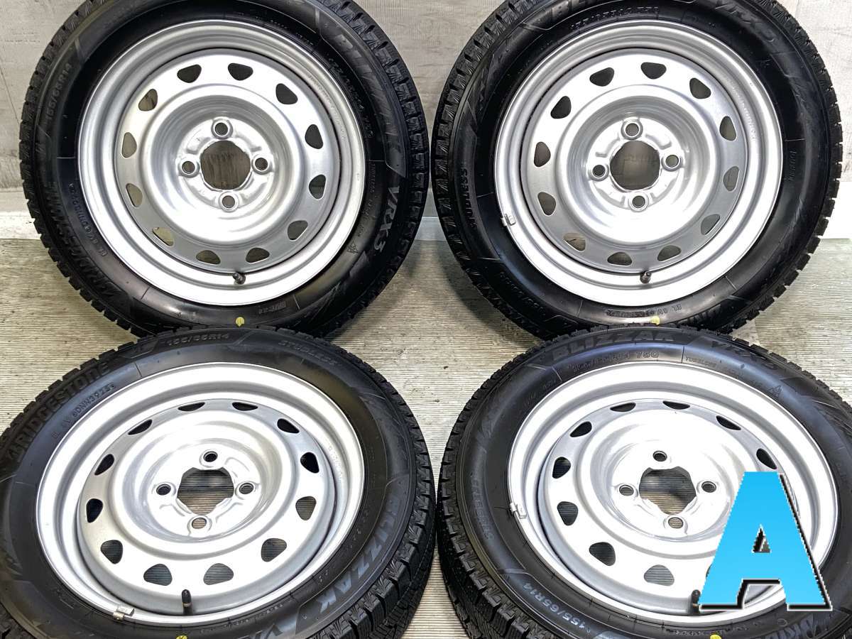 樂天商城 - 155/65R14 ブリヂストン ブリザック VRX3 　 14x4.5 100-4穴 中古タイヤ スタッドレスタイヤ ホイールセット 4本セット