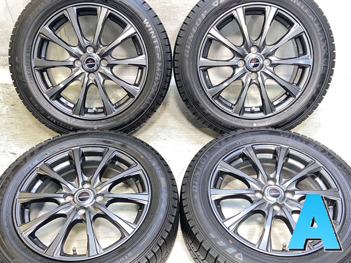Rakuten - 185/60R16 ダンロップ ウィンターマックス 03 　 AIRNOVA 16x6.0 50 100-4穴 中古タイヤ スタッドレスタイヤ ホイールセット 4本セット
